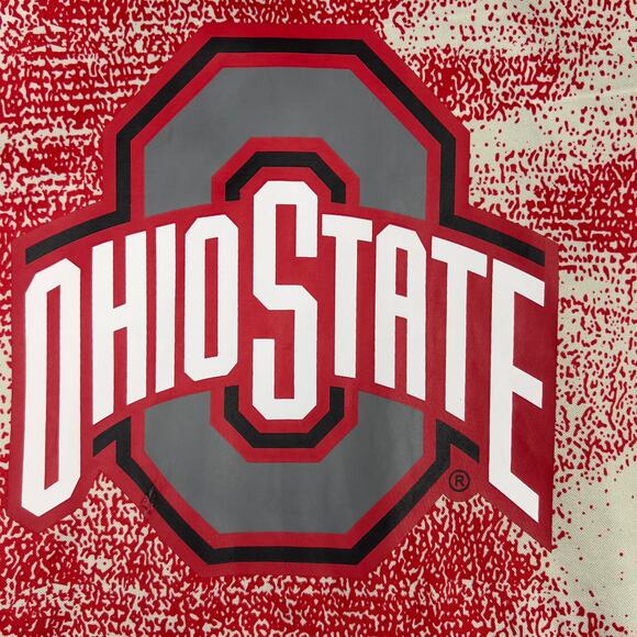 Ohio State Buckeyes Zubaz Pullover Hoodie Size XL Gray Red Static Print - Picture 4 of 5